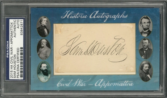 Sam Houston Autographed and Encapsulated Cut - PSA/DNA Auth